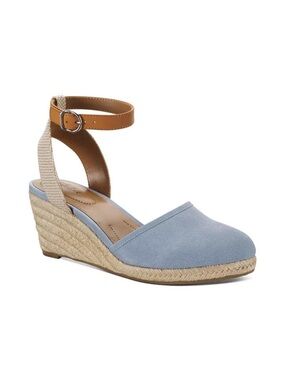 Style & Co. Light Blue Espadrille Wedge with Tan Ankle Strap